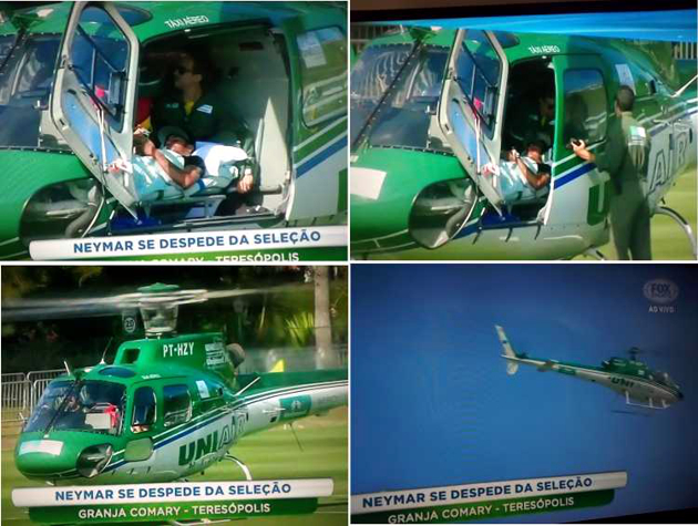 Neymar deixa Granja do Comary a bordo de helicóptero para se recuperar em casa – Dilma envia cartas para jogador e a seleção dizendo da dor dos brasileiros helicoptero 3